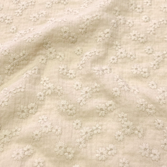 Double gaze brodée écrue Erine