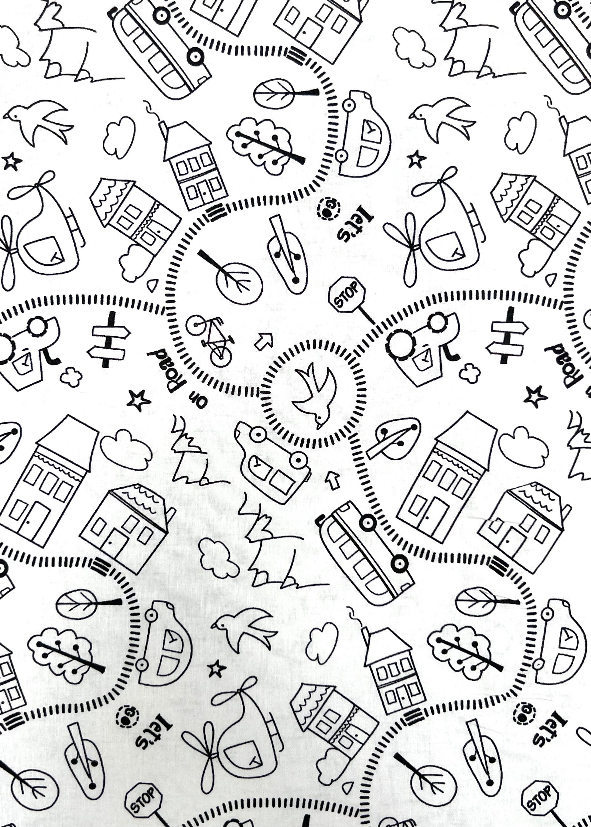 Coton imprimé Voitures