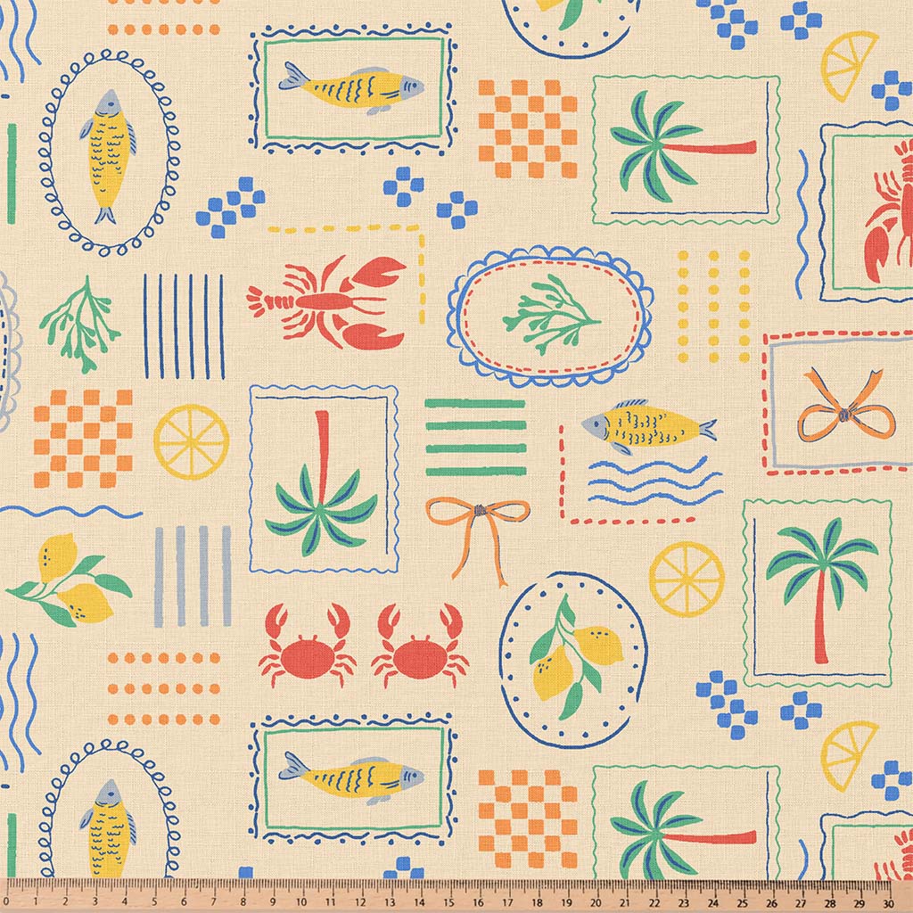 Coton imprimé Homard