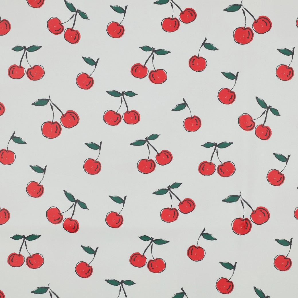 Tissu imperméable cerise blanc