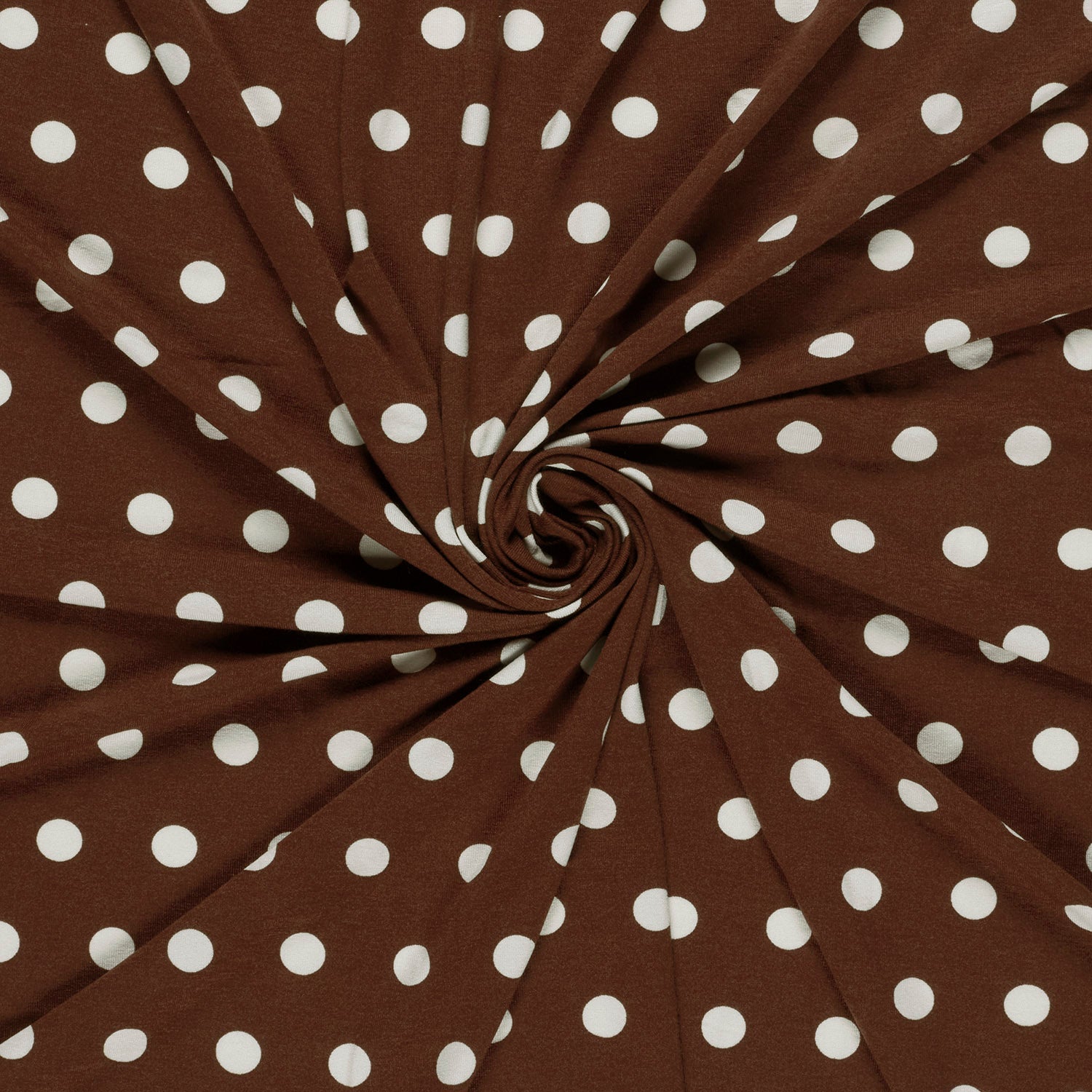 Viscose marron à pois