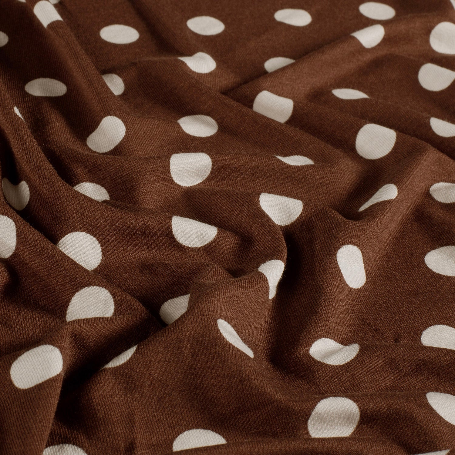 Viscose marron à pois