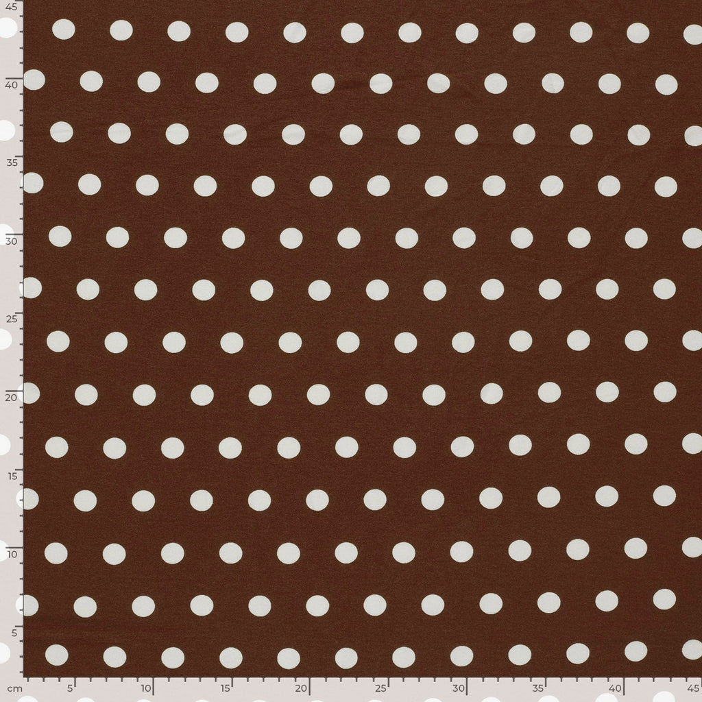 Viscose marron à pois