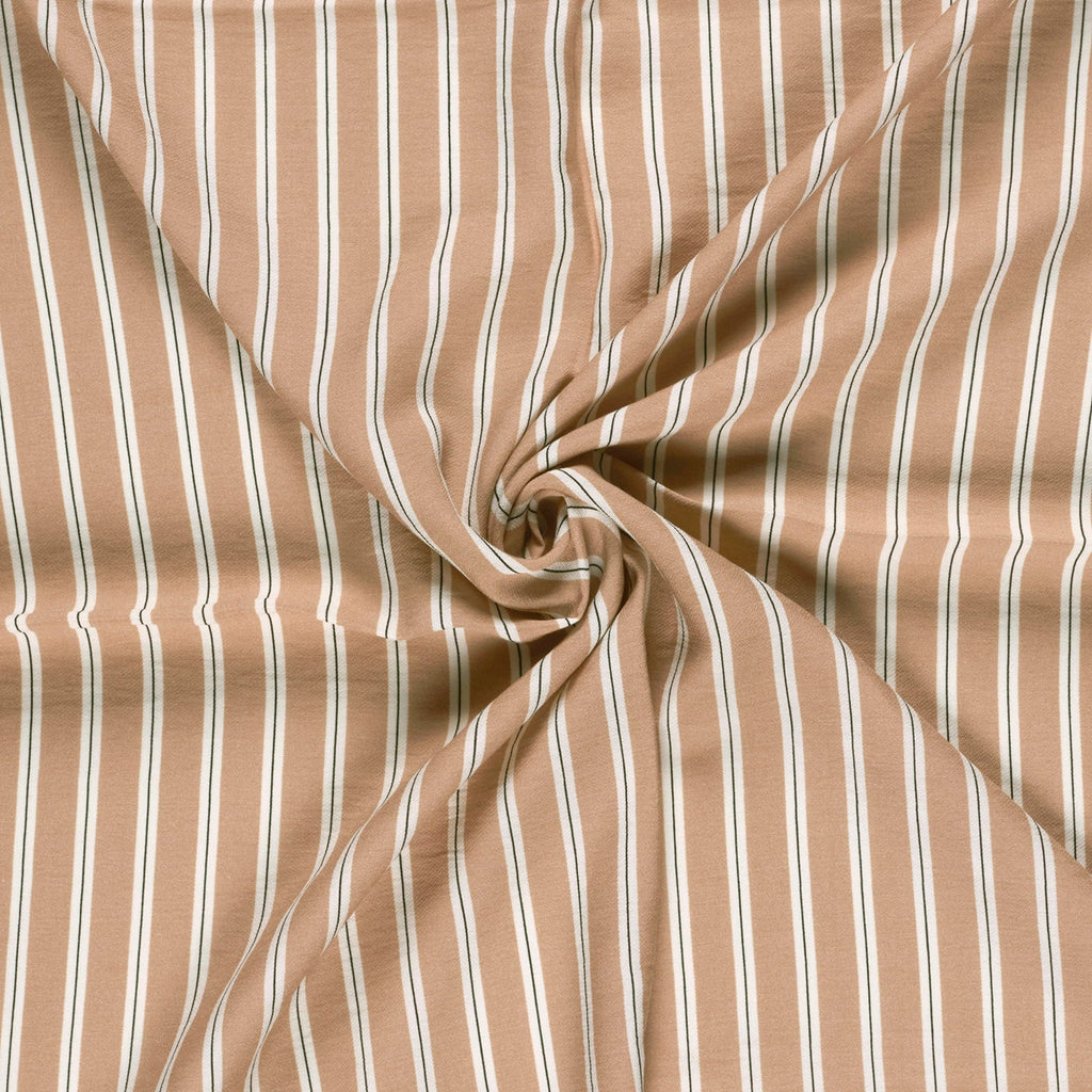 Viscose rayée camel