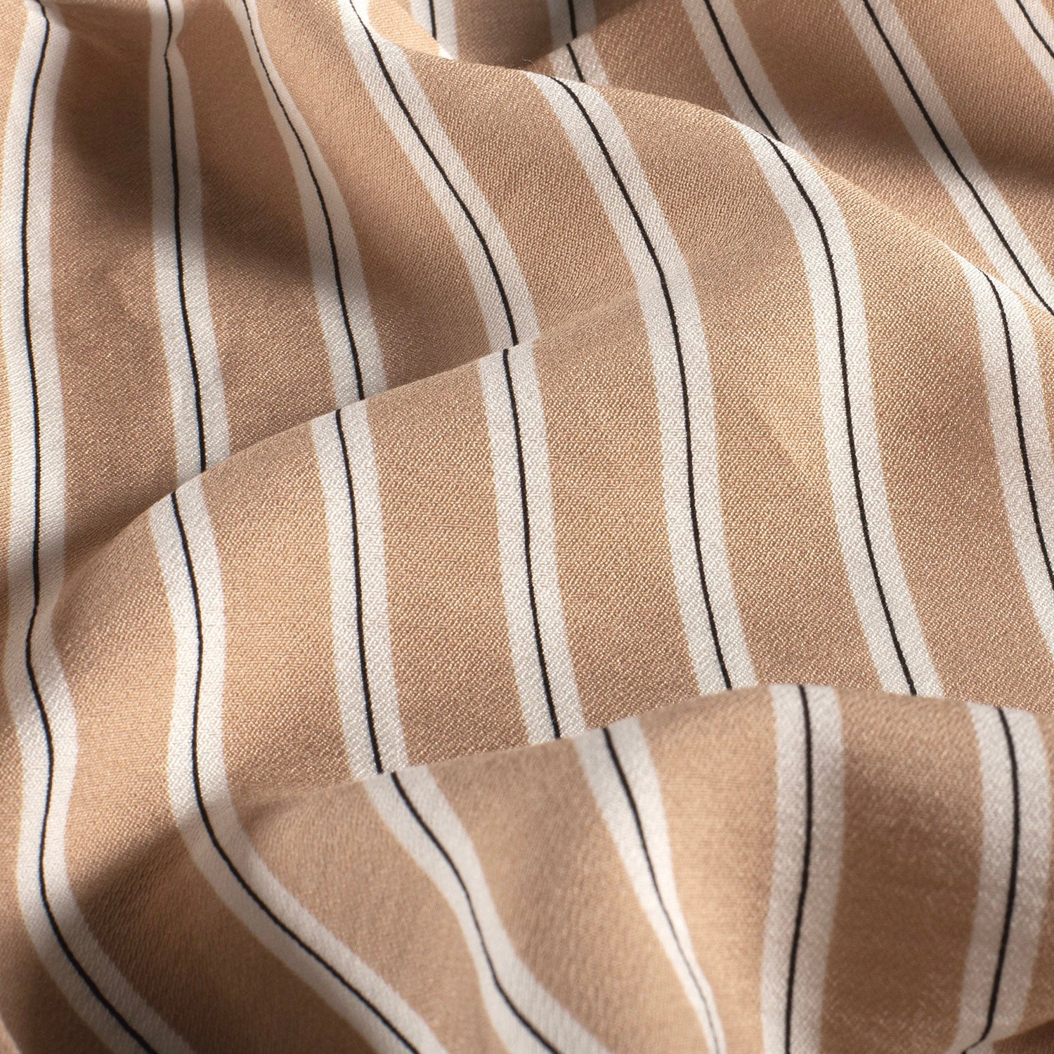 Viscose rayée camel