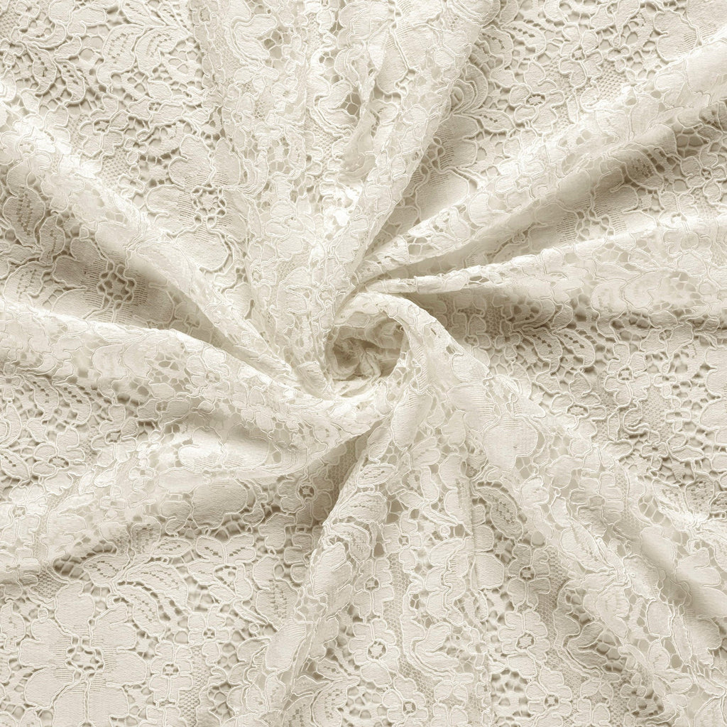 Dentelle blanc cassé à fleurs