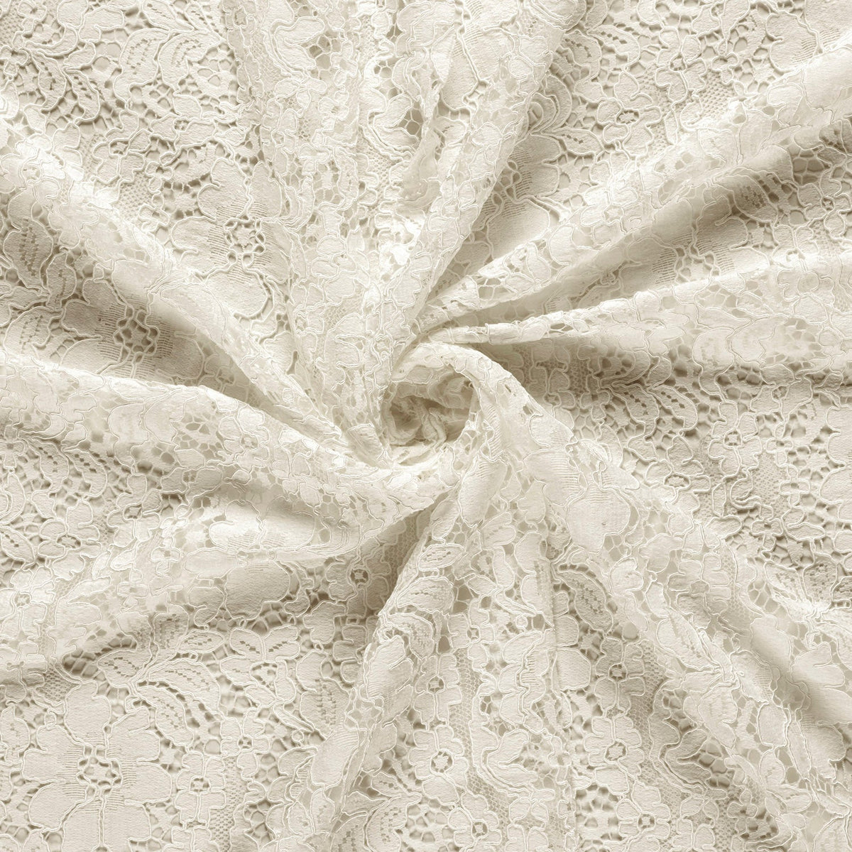 Dentelle blanc cassé à fleurs