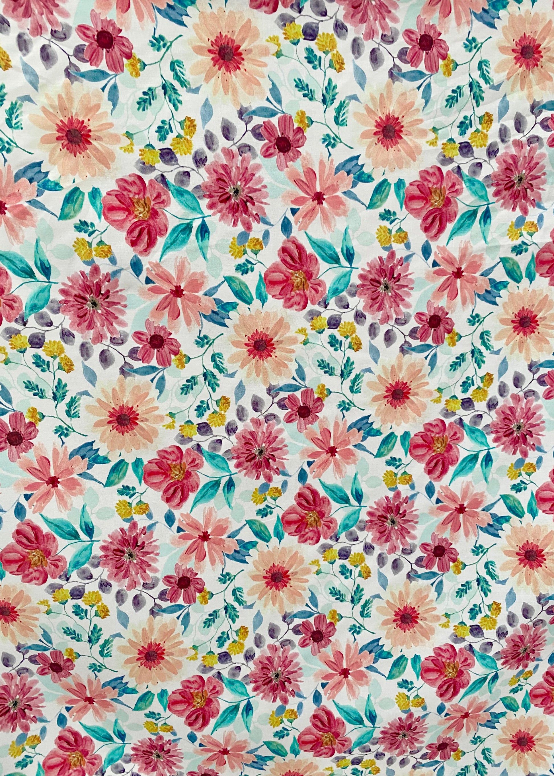 Popeline de coton Dalia rose