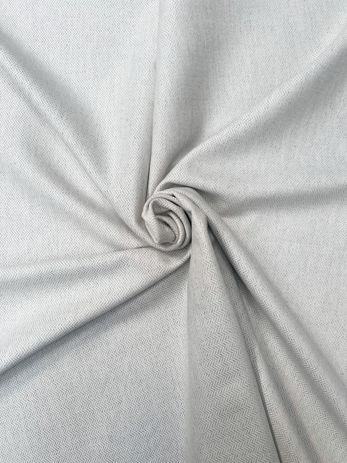 Coton sergé gris/blanc