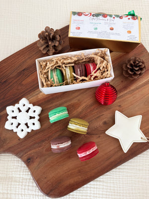 Coffret macarons fondants de Noël