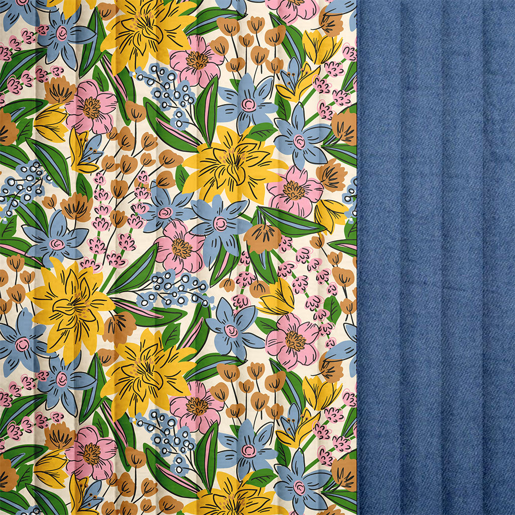 Coton matelassé réversible denim Lou