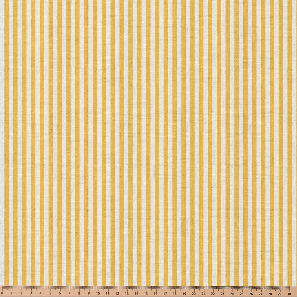 Coton imprimé rayures jaunes