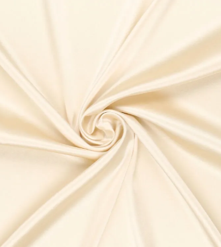 Tissu satin de soie écru