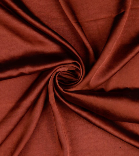 Tissu satin de soie rouille