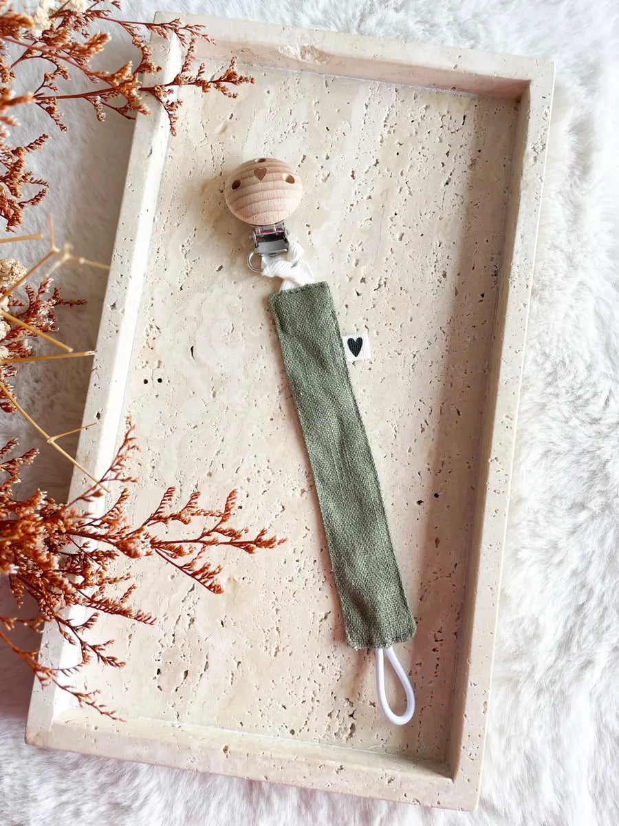 Attache tétine - Atelier Wagram - Lin vert