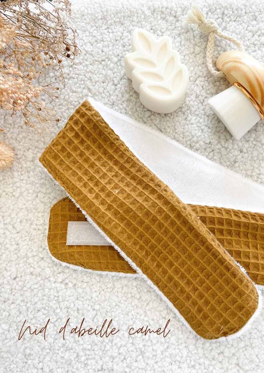Bandeau de soin/visage - Nid d'abeille camel