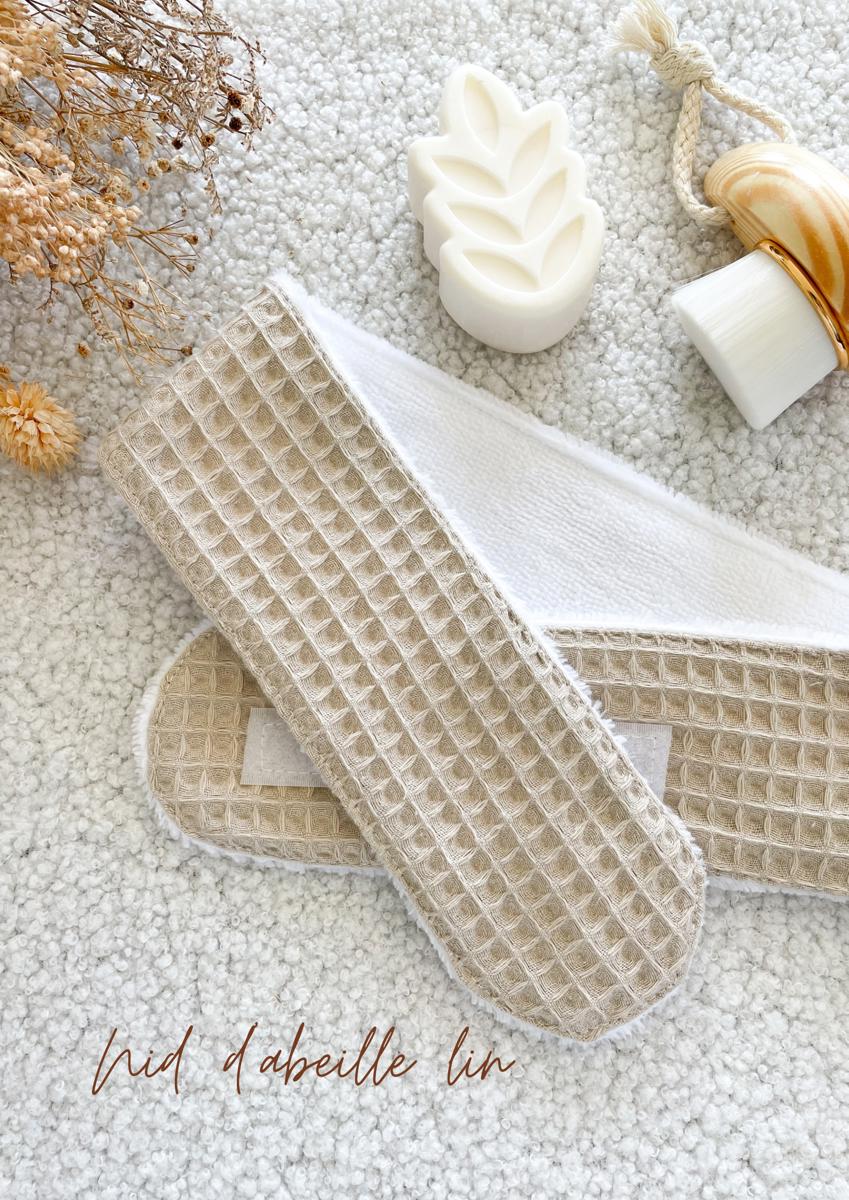 Bandeau de soin/visage - Nid d'abeille lin