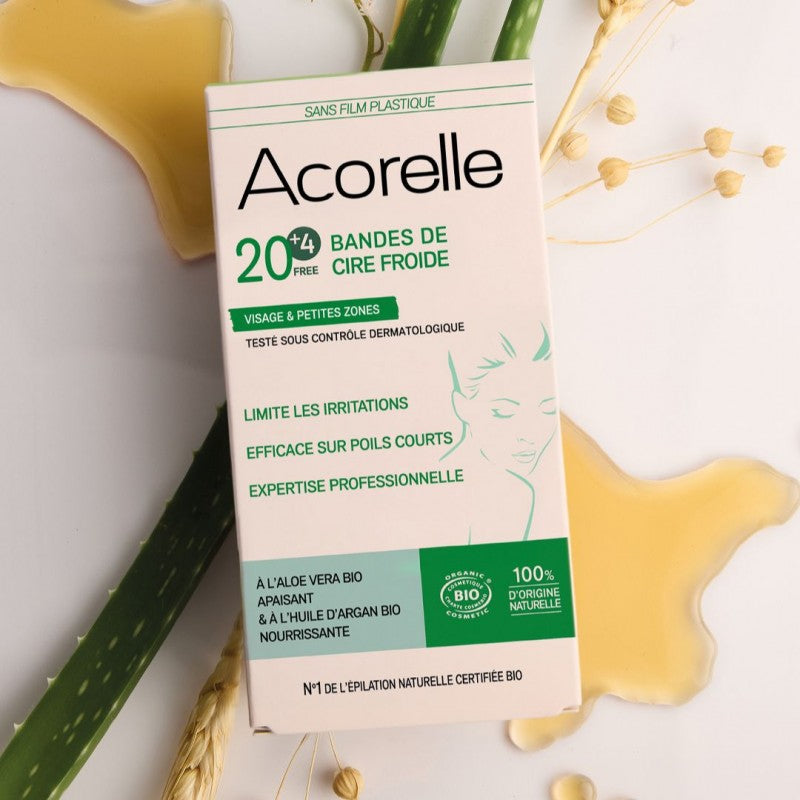 Bandes de cire froide pour le visage bio - Acorelle