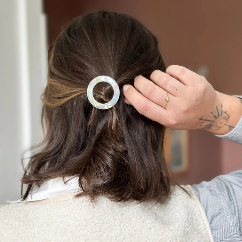 Barrette ronde - Bachca - Nacre