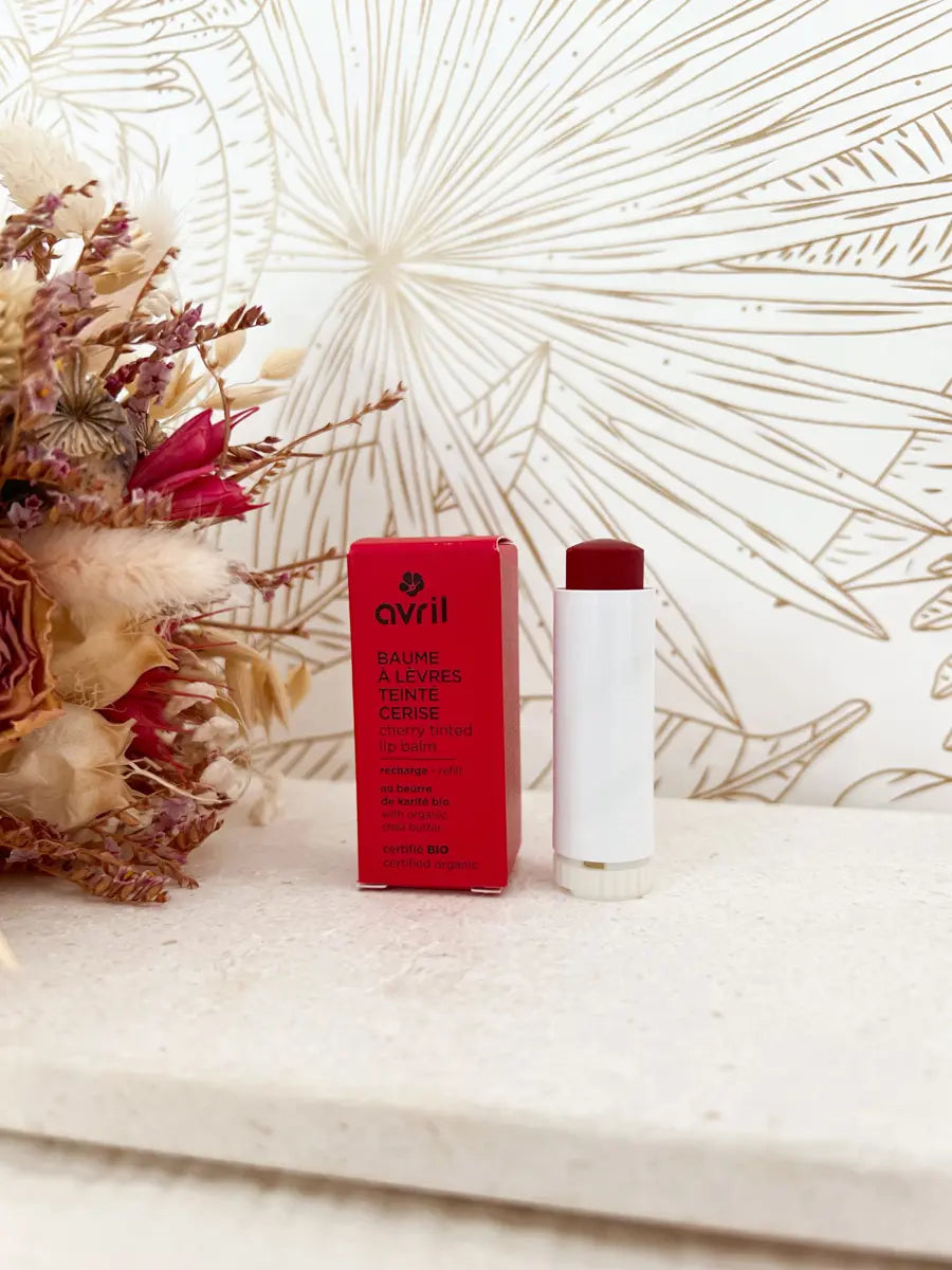 Baume à lèvres teinté et parfumé bio - Avril - Recharge cerise