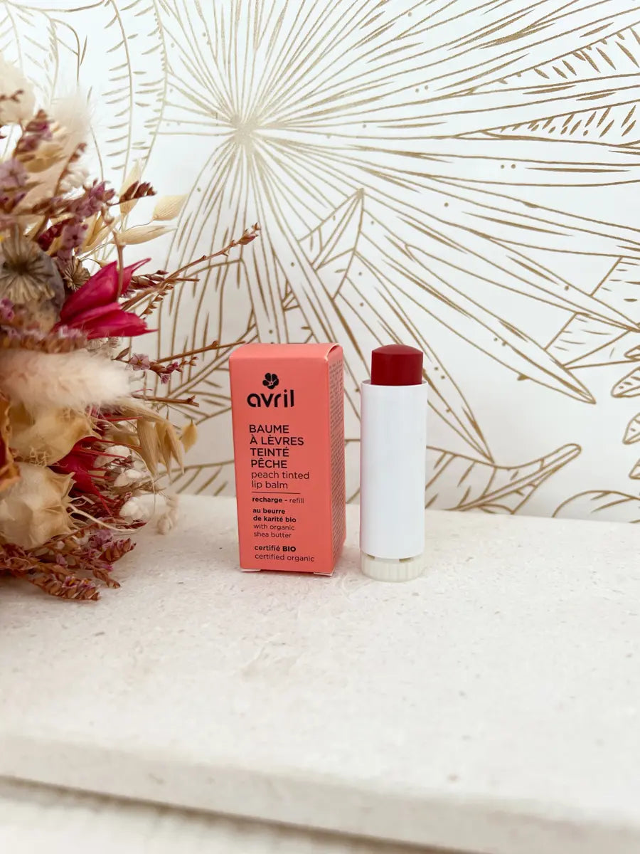 Baume à lèvres teinté et parfumé bio - Avril - Recharge pêche