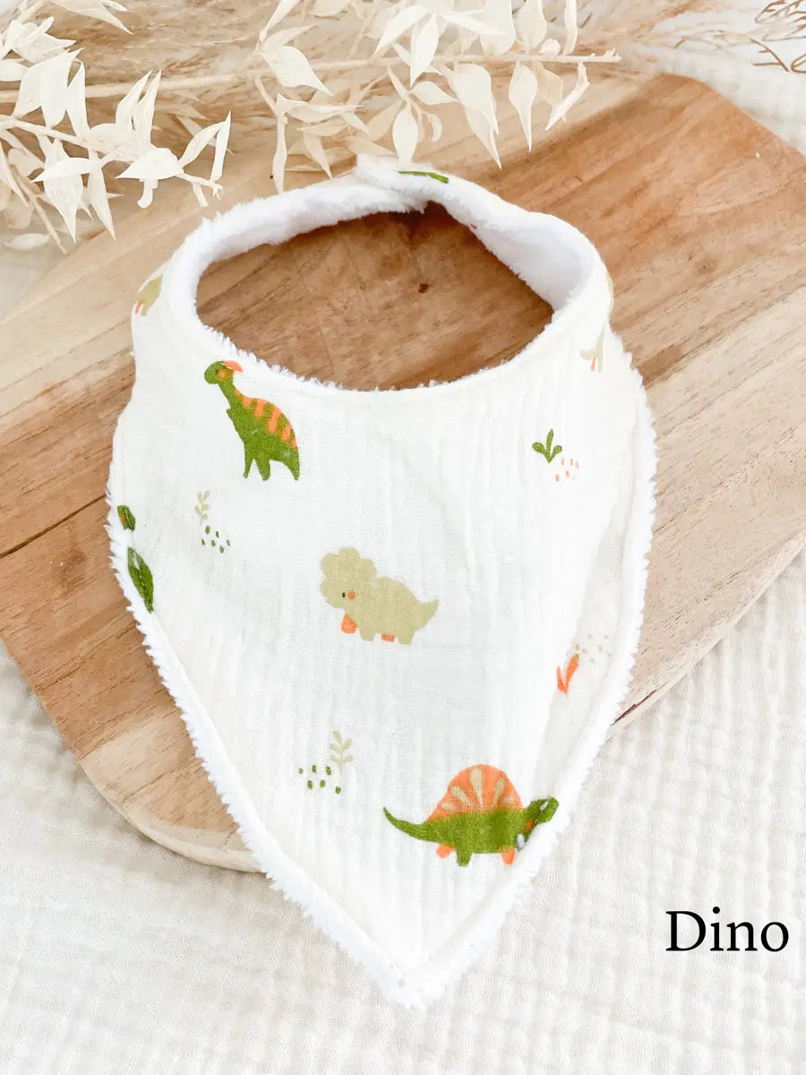 Bavoir bandana (0-2 ans) - Dino