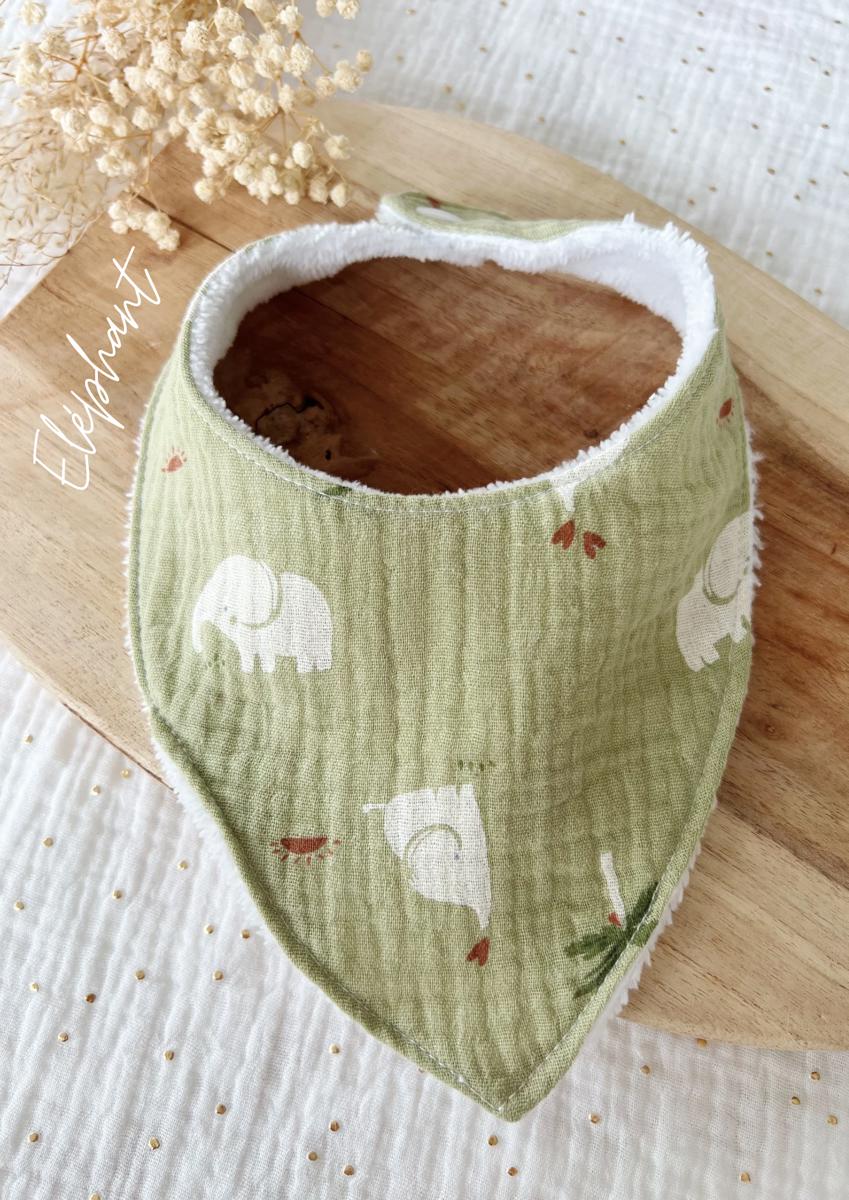 Bavoir bandana (0-2 ans) - Elephant