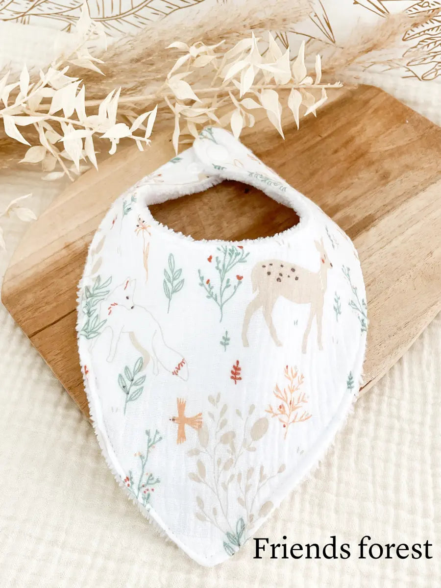 Bavoir bandana (0-2 ans) - Friends forest