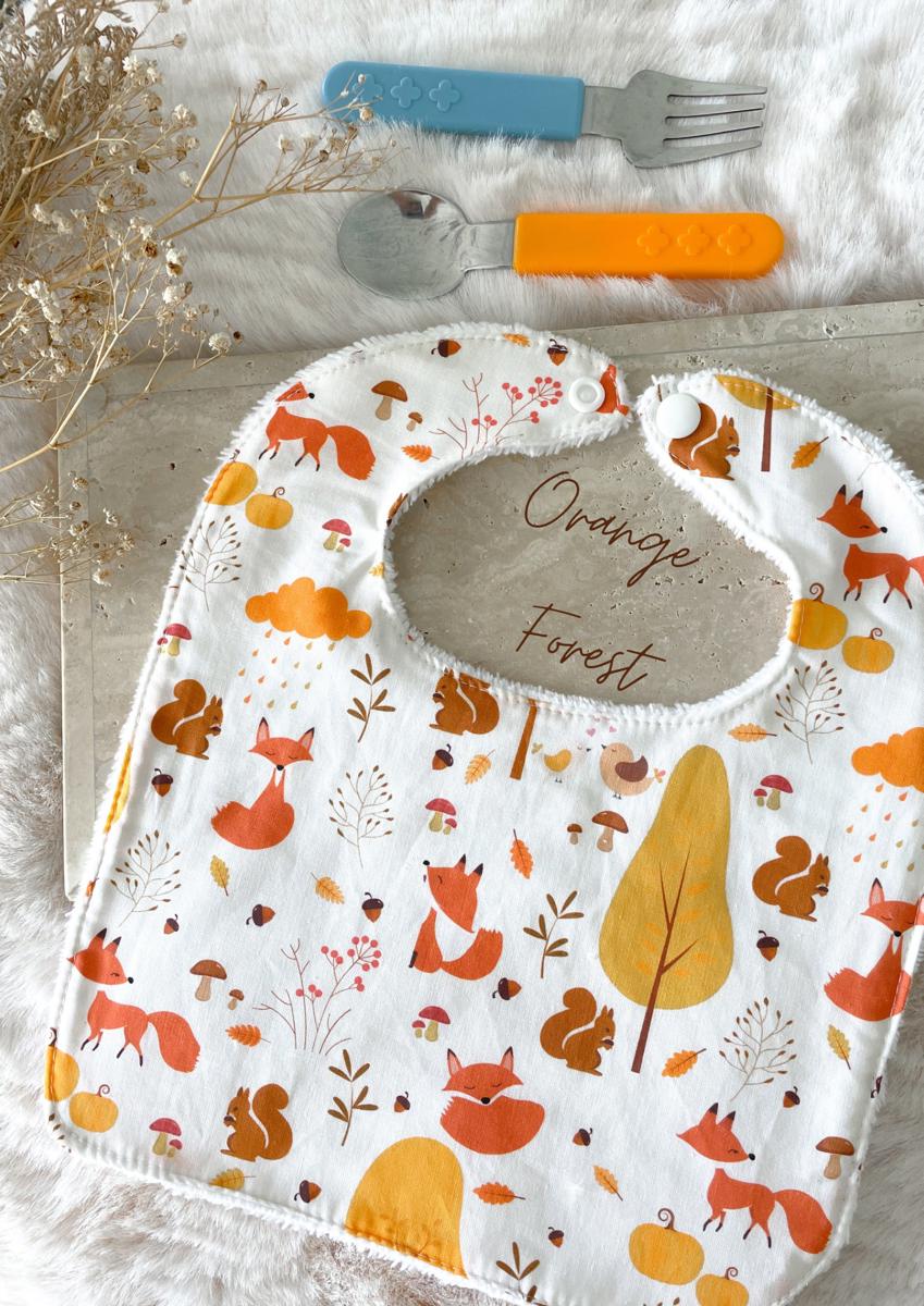Bavoirs enfant (0-2ans) - Orange forest