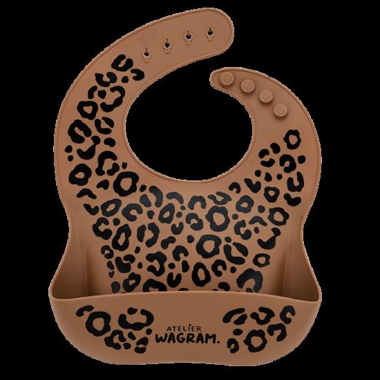 Bavoir Silicone - Atelier Wagram - Caramel léopard