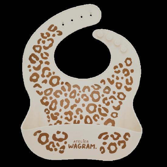 Bavoir Silicone - Atelier Wagram - Crème léopard