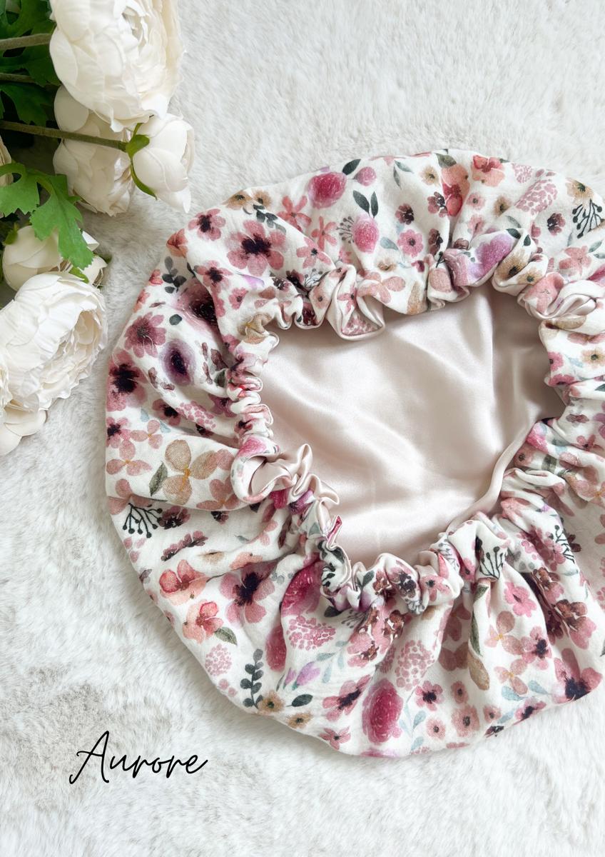 Bonnet de soin en soie - Aurore
