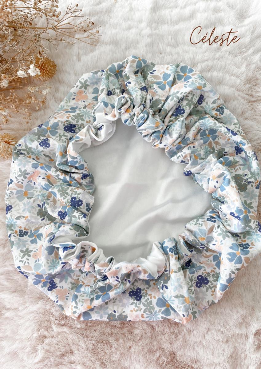 Bonnet de soin en soie - Céleste