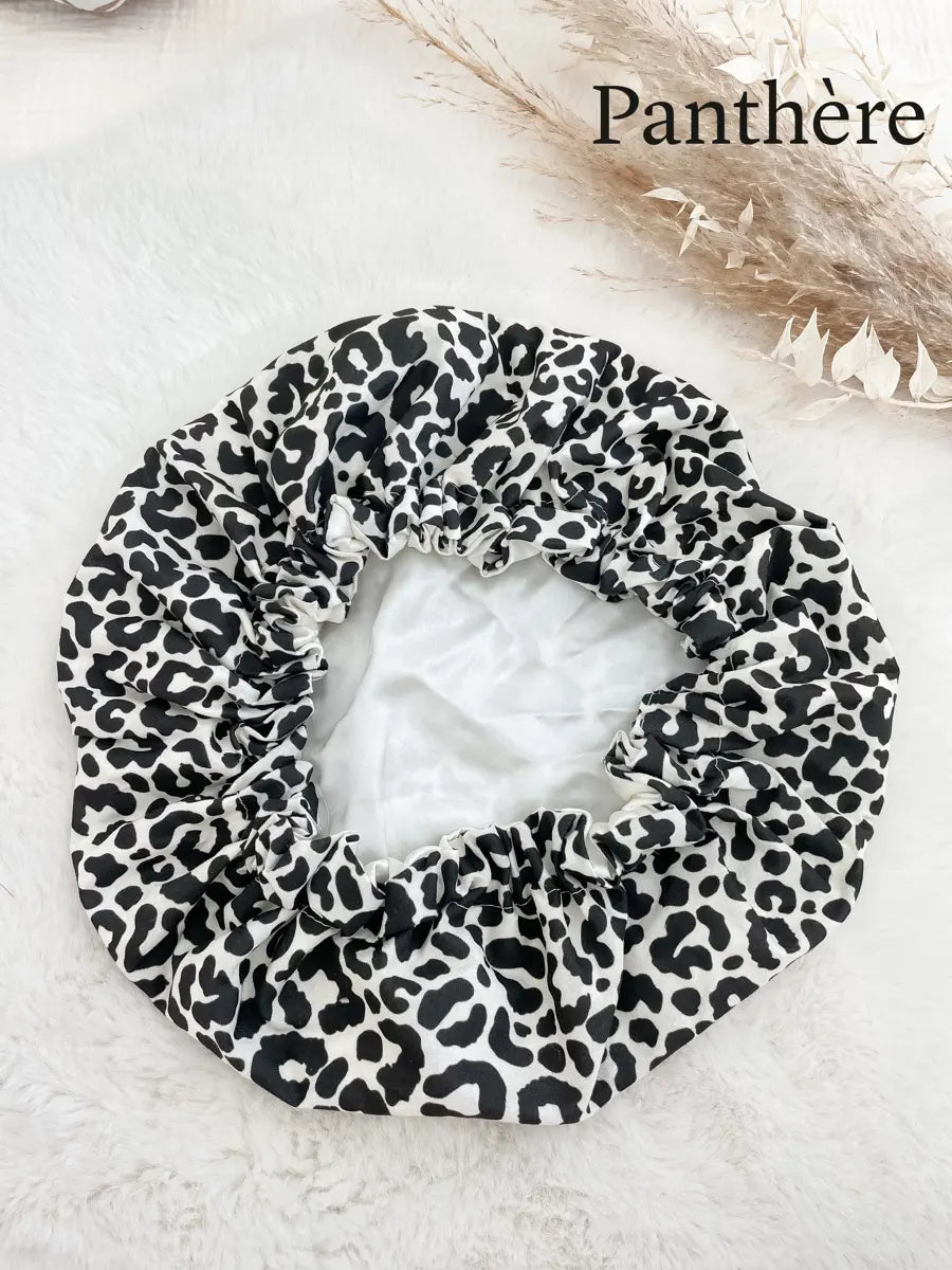 Bonnet de soin en soie - Panthère