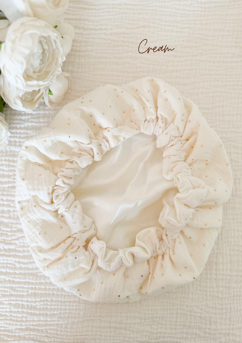 Bonnet de soin en satin - Cream
