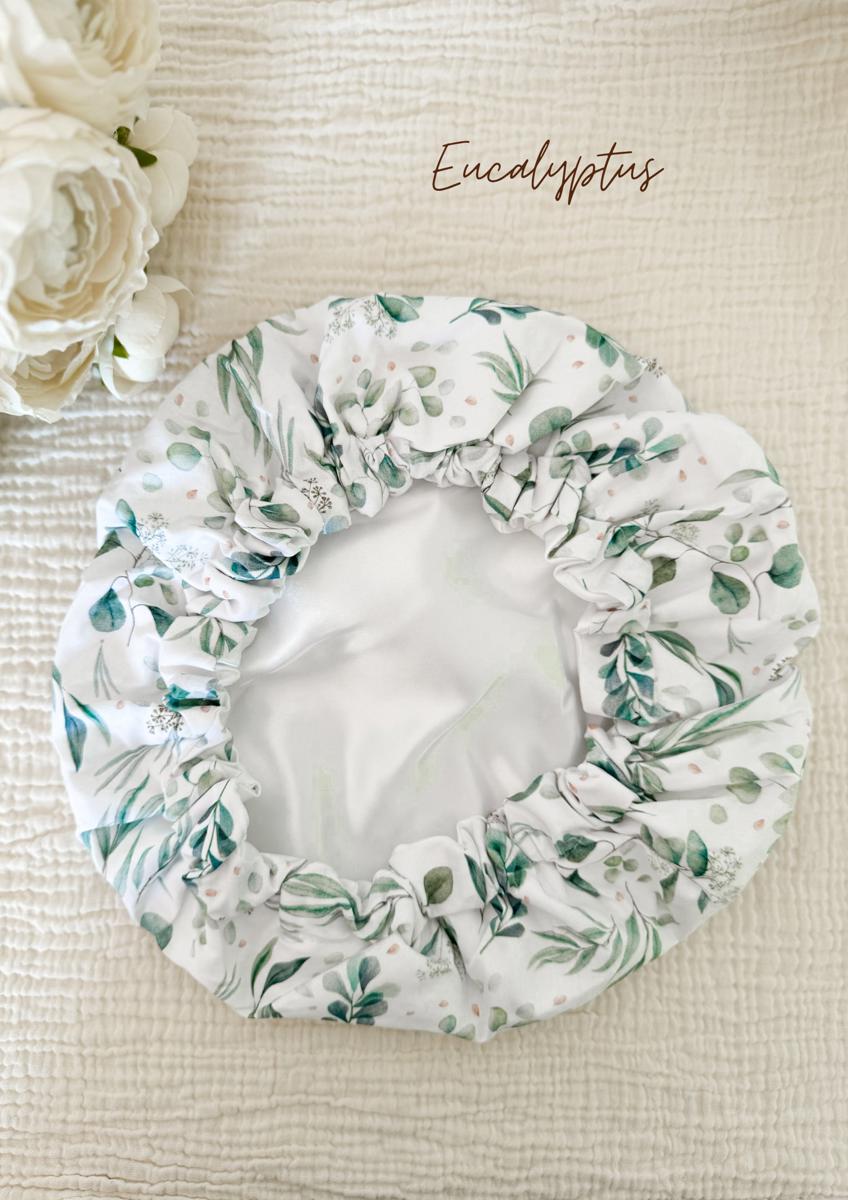 Bonnet de soin en satin - Eucalyptus
