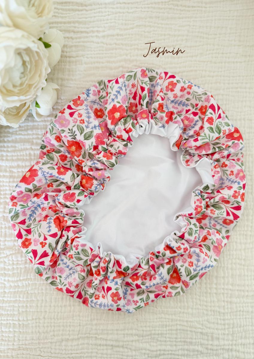 Bonnet de soin en satin - Jasmin