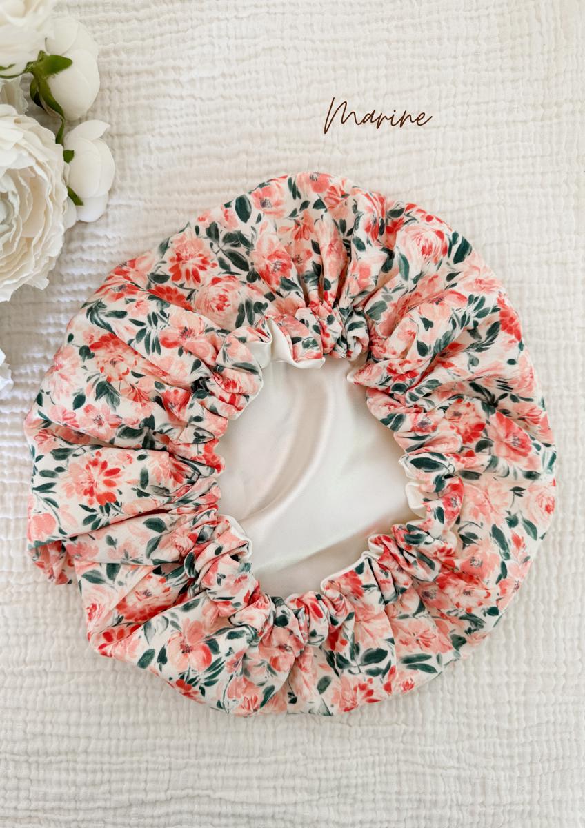 Bonnet de soin en satin - Marine