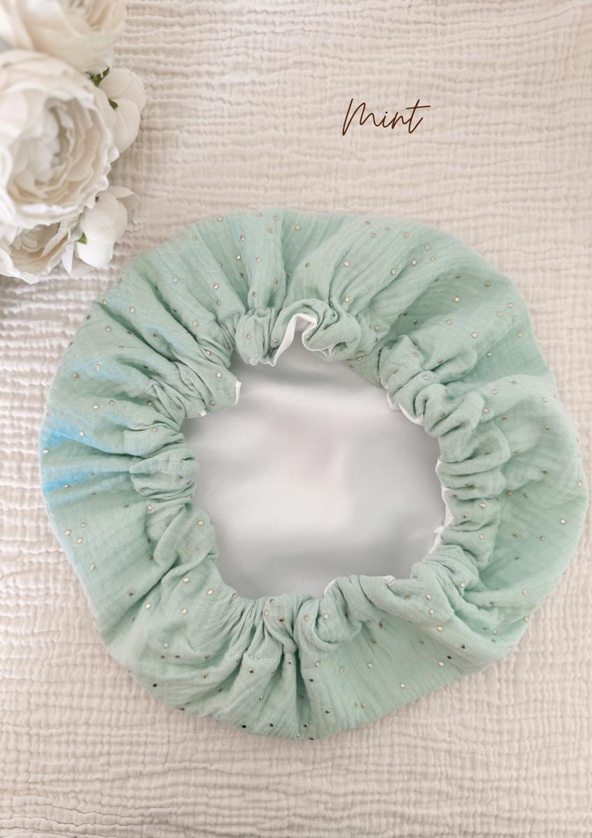 Bonnet de soin en satin - Mint