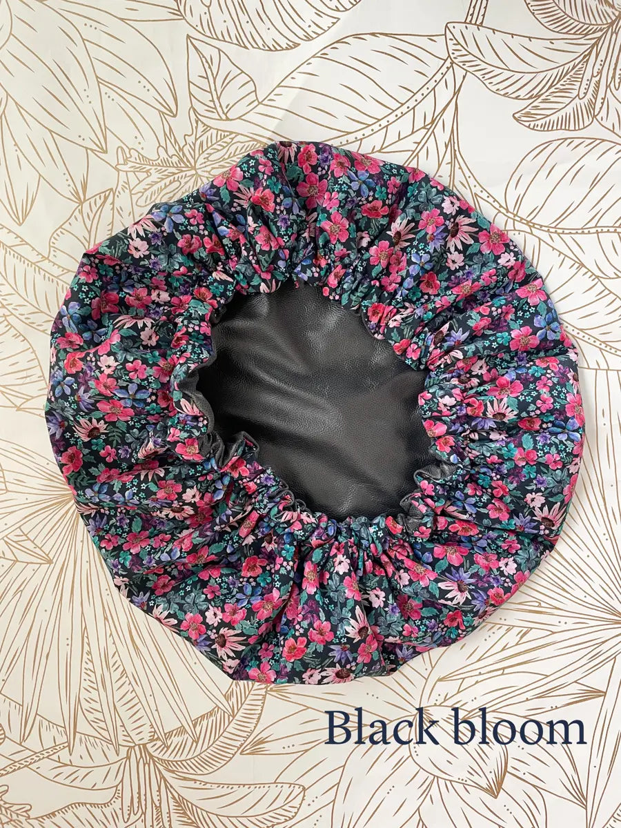 Bonnet en pul imperméable (douche et colorations) - Black bloom