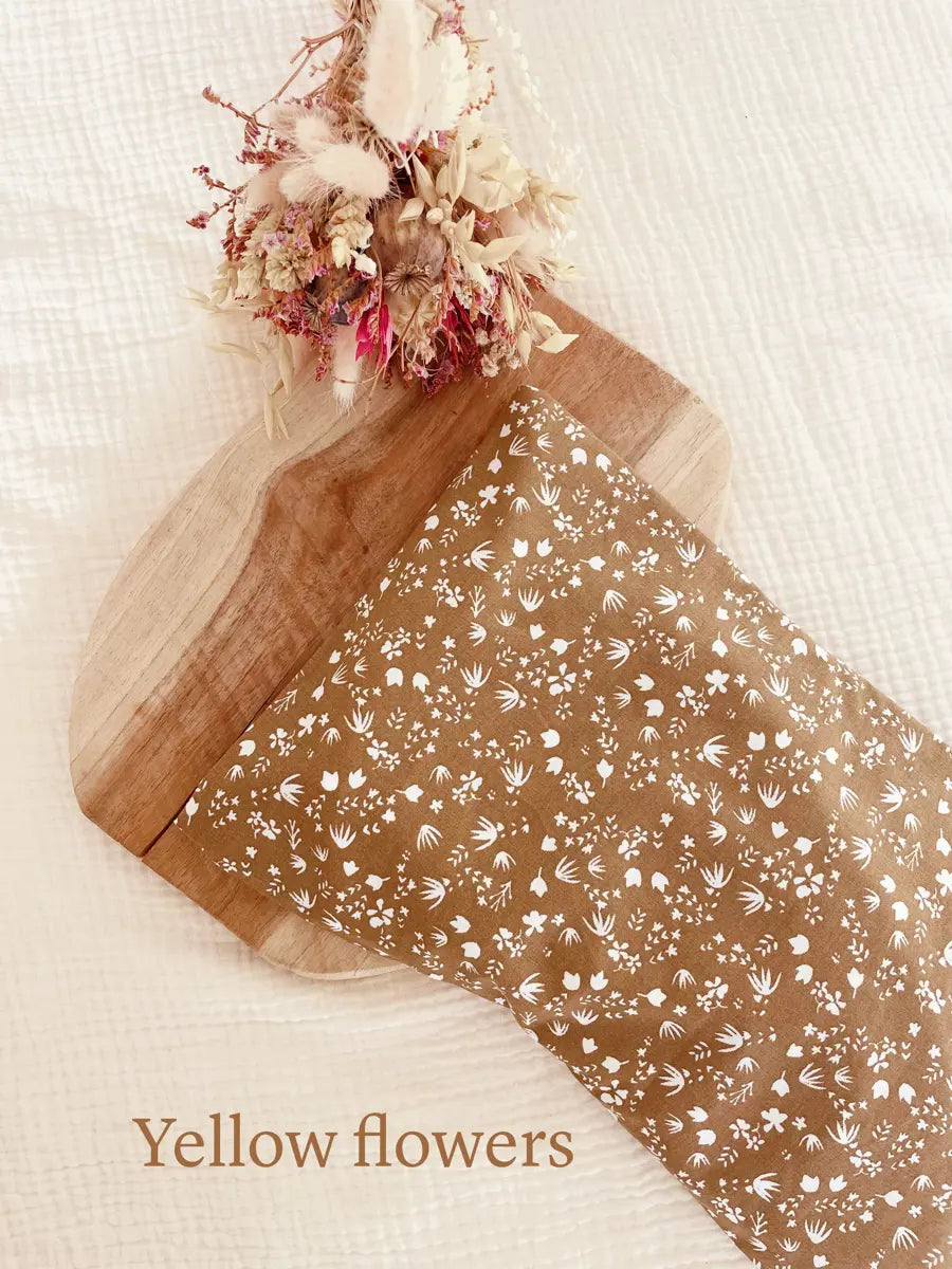 Bouillotte sèche XL - Grande bouillotte lombaire déhoussable - Yellow flowers