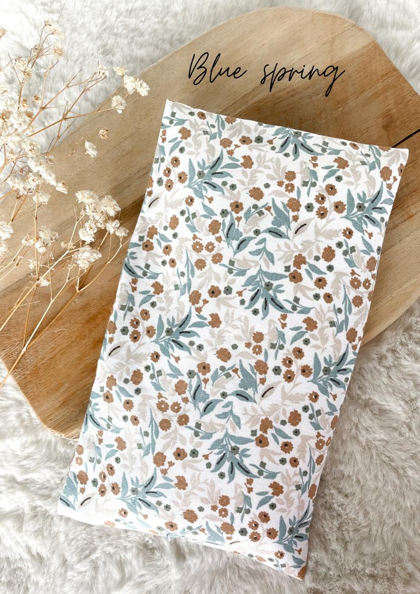 Bouillotte sèche aux grains de riz déhoussable - Blue spring