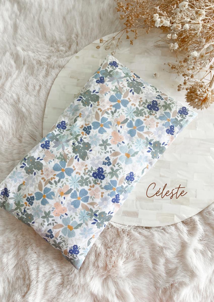 Bouillotte sèche aux grains de riz déhoussable - Céleste