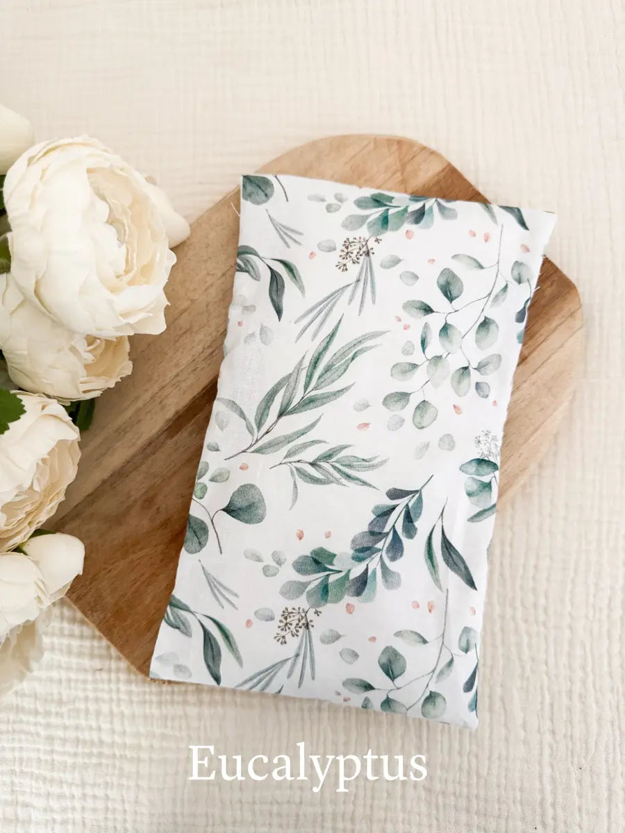 Bouillotte sèche aux grains de riz déhoussable - Eucalyptus