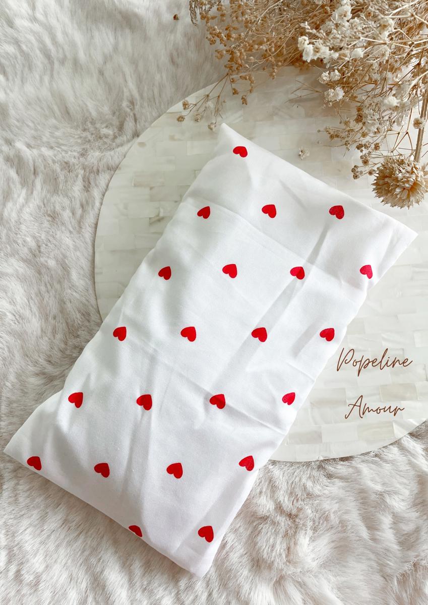 Bouillotte sèche aux grains de riz déhoussable - Popeline amour