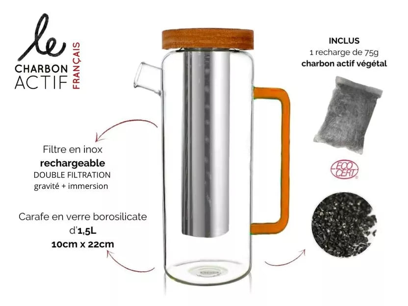 Carafe filtrante en verre 1,5L - BIJIN - 3