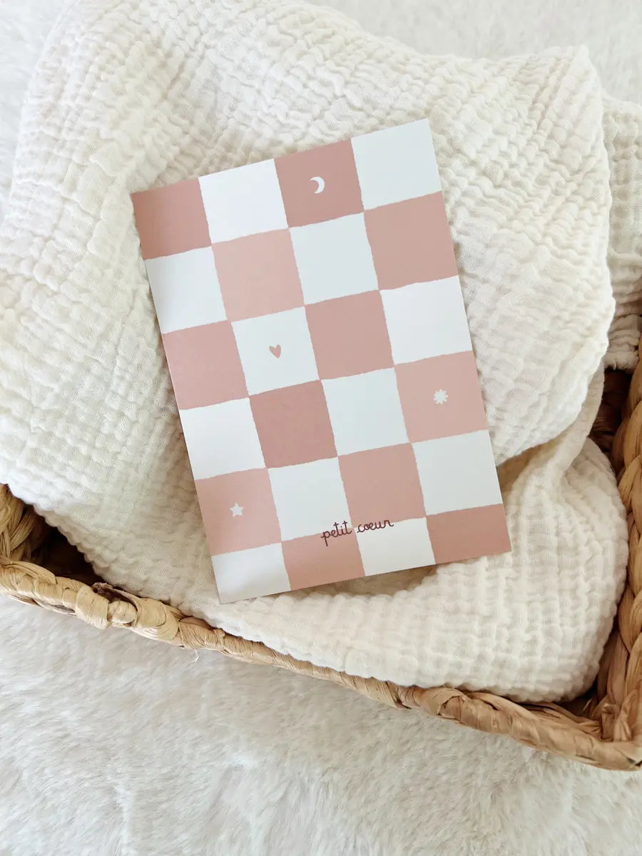 Carte de vœux à offrir ou à s'offrir - Hello Linon - Damier