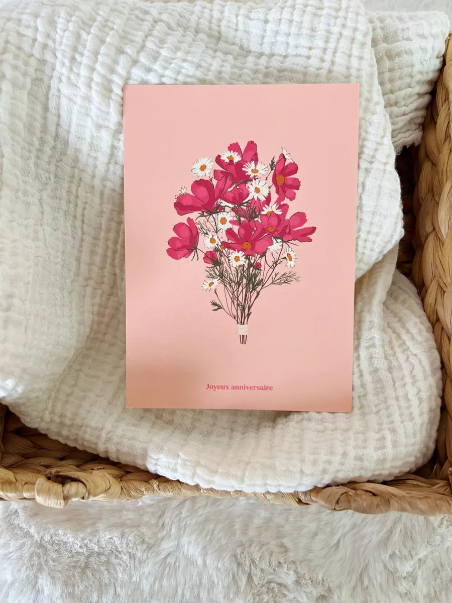 Carte de vœux à offrir ou à s'offrir - Hello Linon - Joyeux Anniversaire