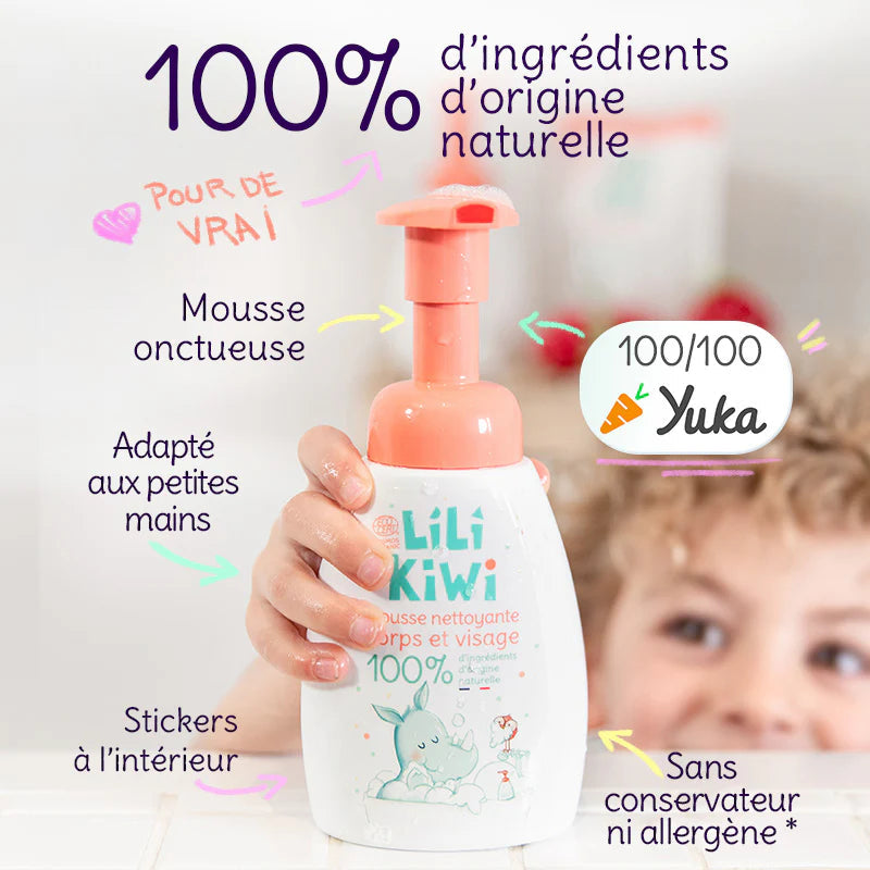 Mousse nettoyante corps et visage- Lilikiwi - 2