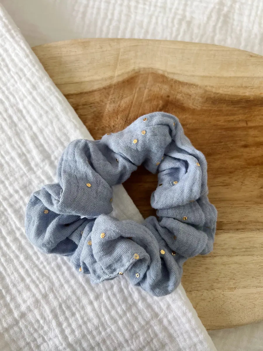 Chouchou double gaze - Bleu baltique